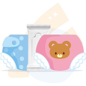 Nappies and wipes graphic