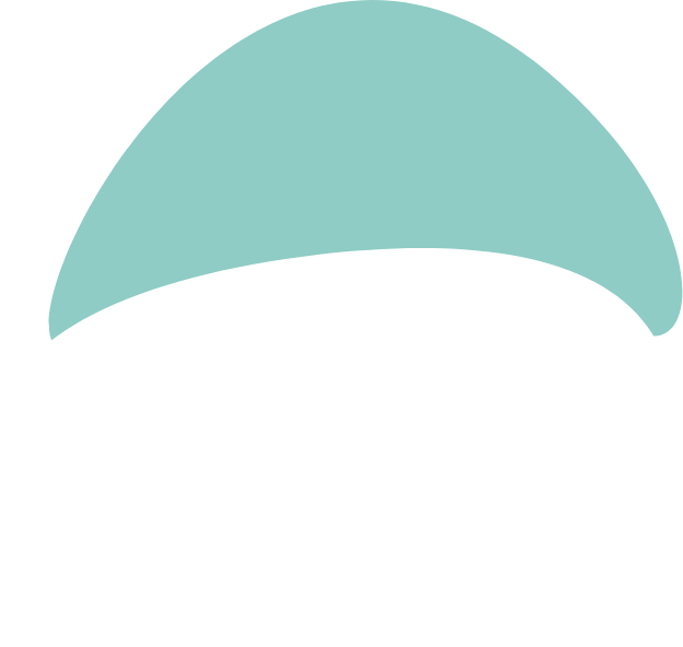 White and teal shape