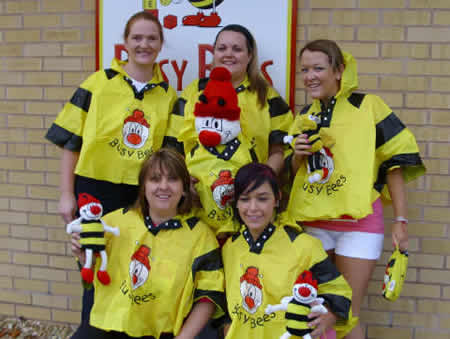 Members of Staff from Portsmouth Childrens Nursery, Busy Bees, getting ready to do Race for Life in aid of Cancer Research
