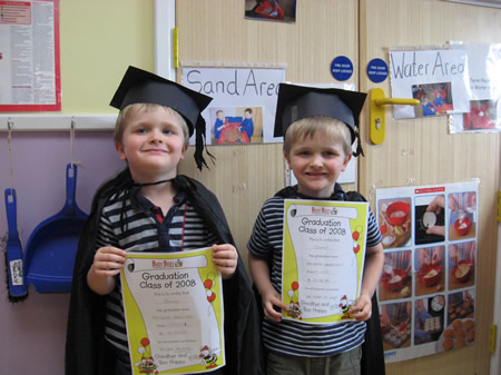 Children graduating from Busy Bees Colton Mill Nursery in Leeds
