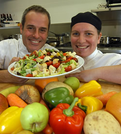 Celebrity Chef Phil Vickery and Rachel, one of the fantastic Busy Bees Chef's