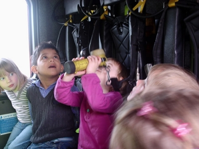 Children at Preston day care nursery get a visit from the local fire brigade