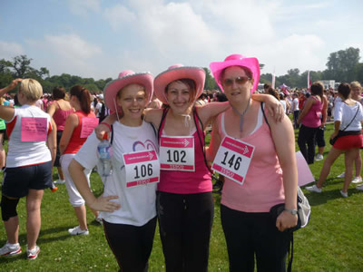 Stacey Smith, Davina Key and Emma Lines pictured at a charity money raising event for Breast Cancer