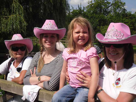 Busy Bees staff and their families getting ready to do their part for charity by riding horses around the Leicestershire and Derbshire countryside