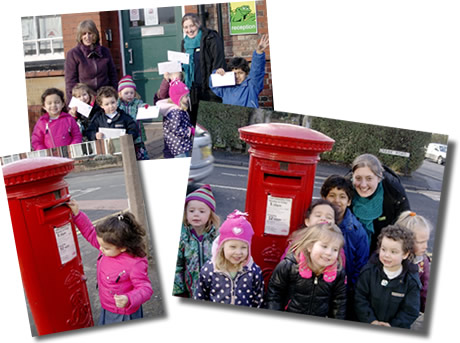 Children from Busy Bees childrens nursery in Sale learning about the postman