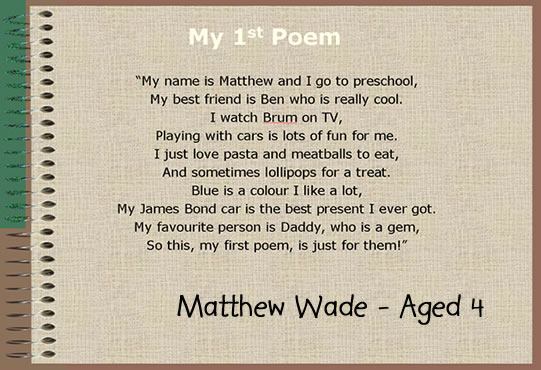 My 1st Poem by Matthew Wade