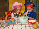 Children at nursery participating in Cooking with me