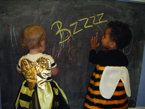 Children at Busy Bees Childrens nursery dress up as Bees and set a new Guiness World Record