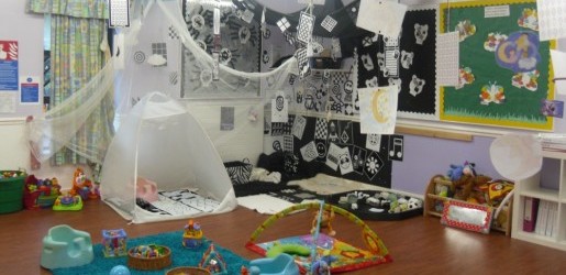 A look inside one of the nursery rooms at Busy Bees at Discoveryland