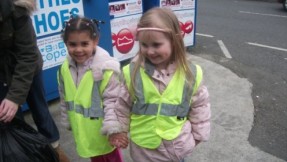 Toddlers visited the local recycling centre