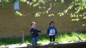 Children play out in all weather conditions