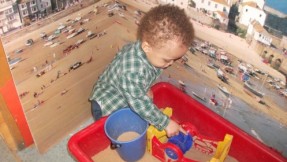 Playing in the sand tray... just like the real thing! 