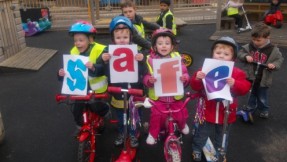 Everyone brought in different types of bikes, tricycles and push bikes