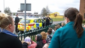 Pc Oldman and his colleague came to see us in their police car. 