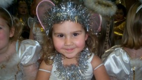 Children aged 3 and 4 took part in a musical version of the traditional Christmas nativity.