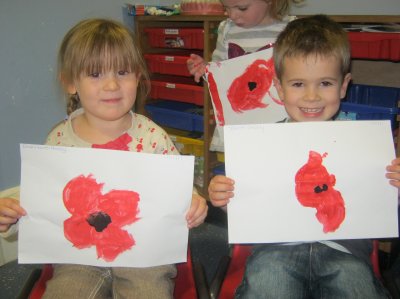 Children remember the fallen soldiers