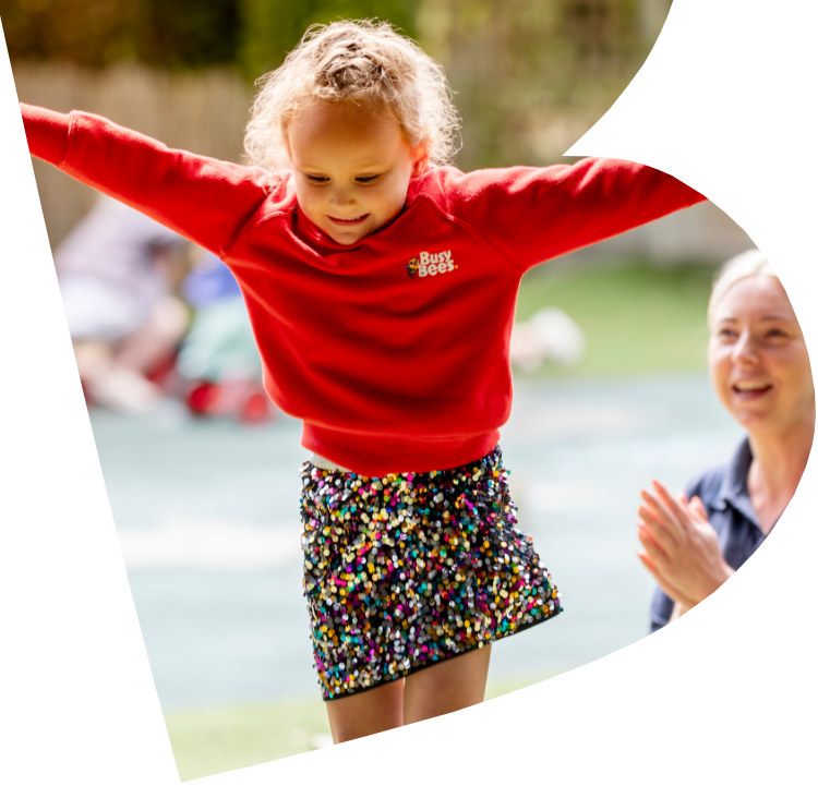 Child playing on a balance beam